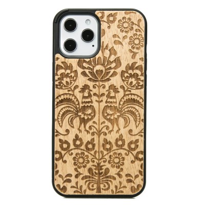 Apple iPhone 12 Pro Max Flowers Anigre Wood Case