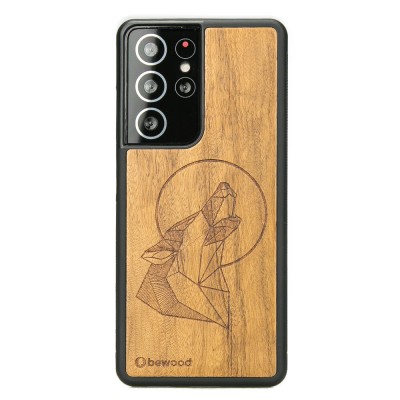 Samsung Galaxy S21 Ultra Wolf Imbuia Wood Case