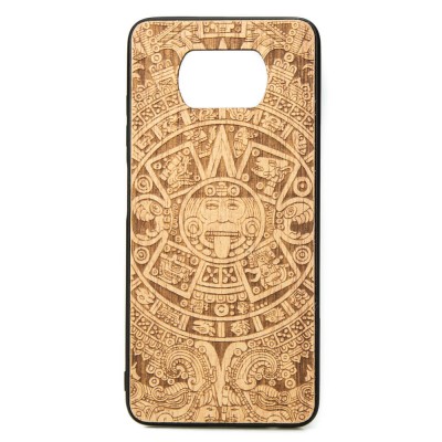 POCO X3 Aztec Calendar Anigre Wood Case