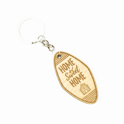 Wooden Keychain Basic Home Sweet Home Anigre