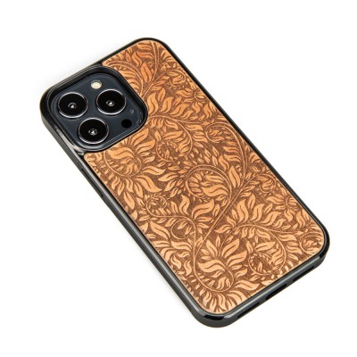 Drewniane Etui na iPhone 13 Pro LIŚCIE JABŁOŃ