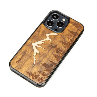 Apple iPhone 13 Pro Mountains Imbuia Wood Case