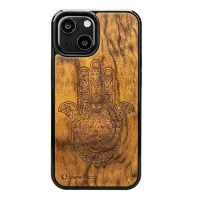Apple iPhone 13 Mini Hamsa Imbuia Wood Case