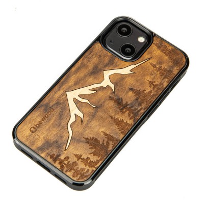 Apple iPhone 13 Mini Mountains Imbuia Wood Case