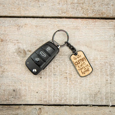 Wooden Keychain JOURNEY BLACK