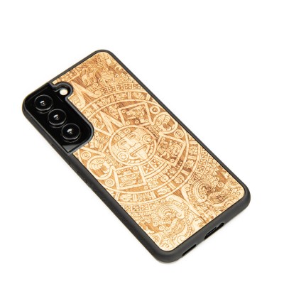Samsung Galaxy S22 Aztec Calendar Anigre Wood Case