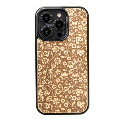 Apple iPhone 14 Pro Flowers Anigre Bewood Wood Case