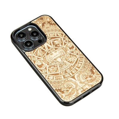 Apple iPhone 14 Pro Aztec Calendar Anigre Bewood Wood Case