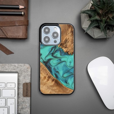 Bewood Resin Case  iPhone 14 Pro  Turquoise