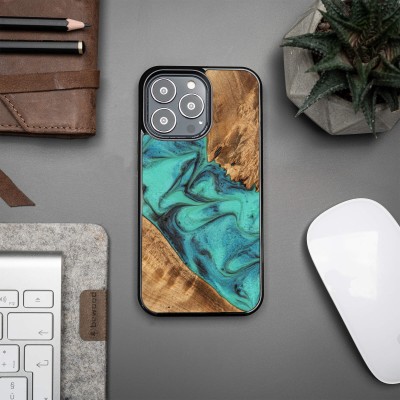 Bewood Resin Case  iPhone 13 Pro  Turquoise