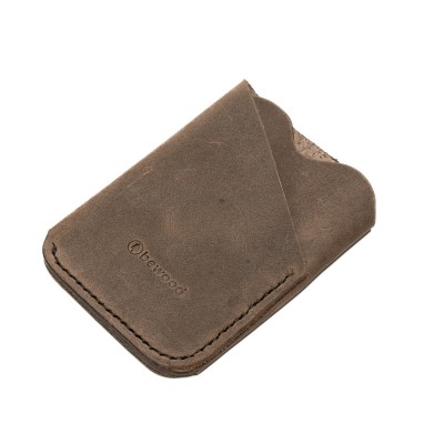 Leather card holder Bewood  Wrap  Grey