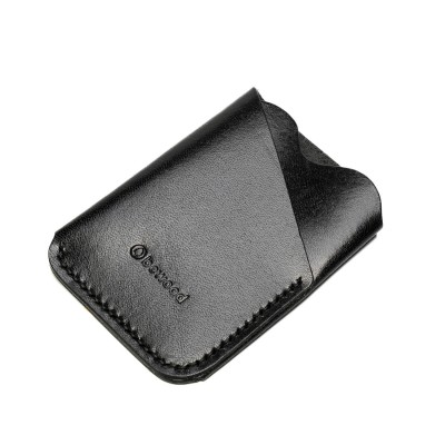Leather card holder Bewood  Wrap  Black