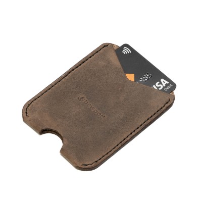 Leather card holder Bewood  Classic  Grey