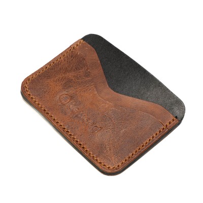 Leather card holder Bewood  Business  Cognac