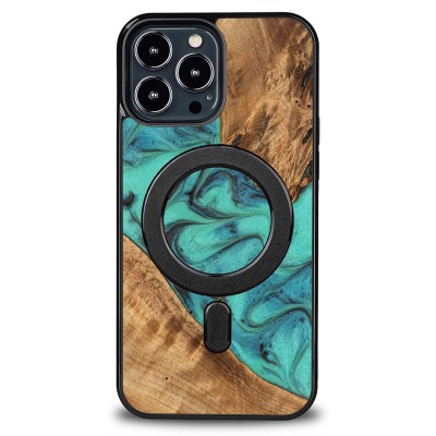 Etui Bewood Unique na iPhone 13 Pro Max  Turquoise z MagSafe