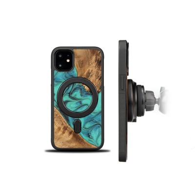Bewood Resin Case  iPhone 11  Turquoise  MagSafe