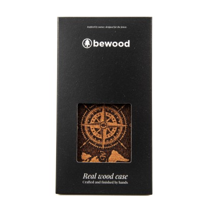 Drewniane Etui Bewood Redmi Note 12 Pro 5G RÓŻA WIATRÓW MERBAU