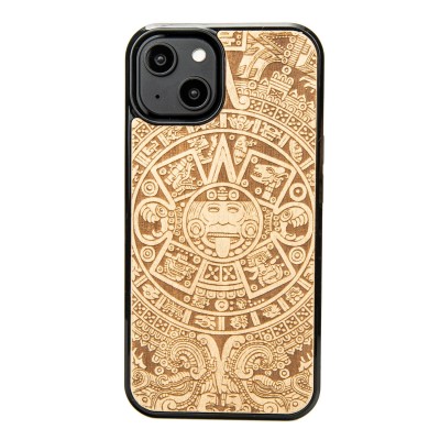 Drewniane Etui Bewood iPhone 15 KALENDARZ AZTECKI ANIEGRE
