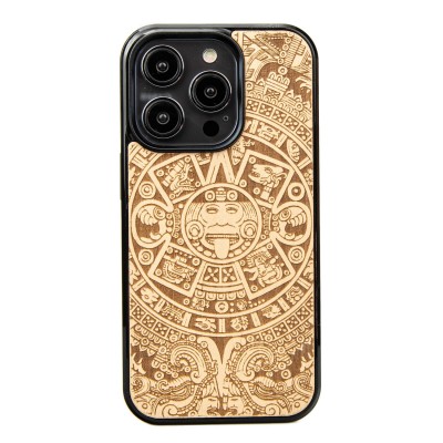 Drewniane Etui Bewood iPhone 15 Pro KALENDARZ AZTECKI ANIEGRE