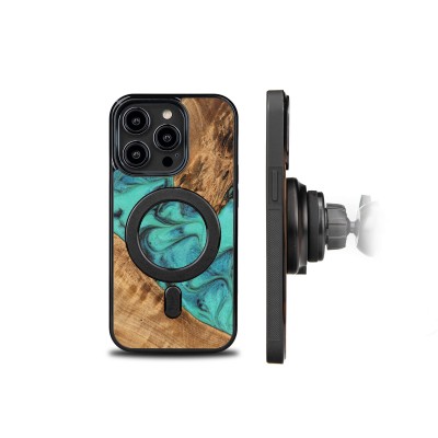 Bewood Resin Case  iPhone 15 Pro  Turquoise  MagSafe