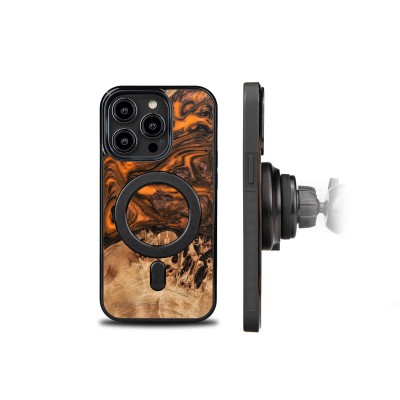 Bewood Resin Case  iPhone 15 Pro  Orange  MagSafe