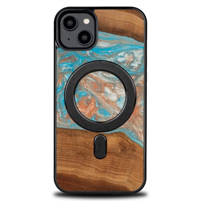 Bewood Resin Case  iPhone 15 Plus  Planets  Saturn  MagSafe