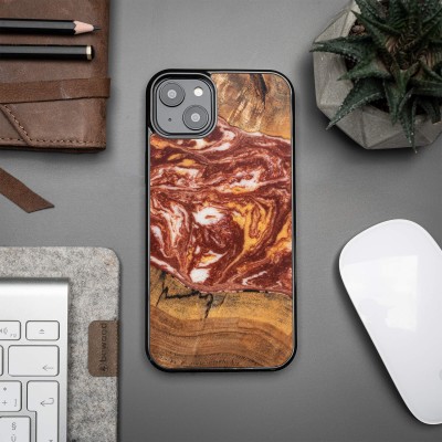 Bewood Resin Case  iPhone 15 Plus  Planets  Mars