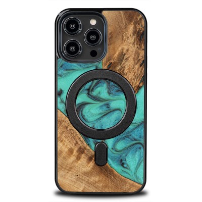 Etui Bewood Unique do iPhone 15 Pro Max  Turquoise z MagSafe