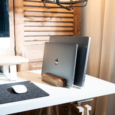 Monitor Stand Desk Shelf Bewood - Black - Oak - Short