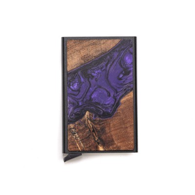 Bewood Unique Black Card Holder  Violet