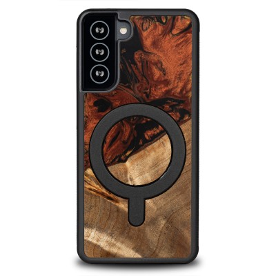Bewood Resin Case  Samsung Galaxy S21 FE  4 Elements  Fire  MagSafe