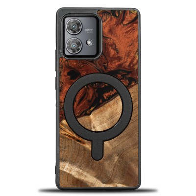 Bewood Resin Case  Motorola Edge 40 Neo  4 Elements  Fire  MagSafe