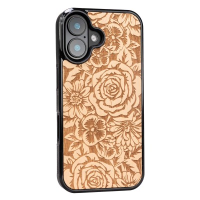 Apple iPhone 16 Roses Anigre Bewood Wood Case