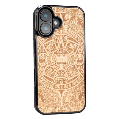 Apple iPhone 16 Aztec Calendar Anigre Bewood Wood Case