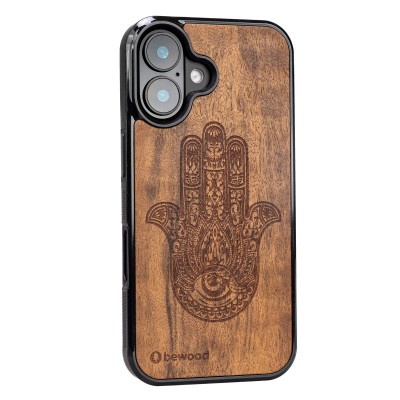 Drewniane Etui Bewood do iPhone 16 HAMSA IMBUIA