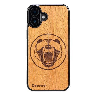 Drewniane Etui Bewood do iPhone 16 Plus NIEDŹWIEDŹ MERBAU