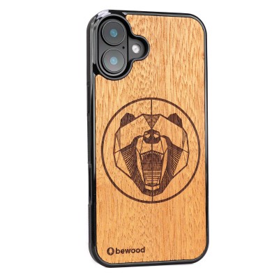 Drewniane Etui Bewood do iPhone 16 Plus NIEDŹWIEDŹ MERBAU