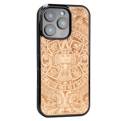 Drewniane Etui Bewood do iPhone 16 Pro KALENDARZ AZTECKI ANIEGRE