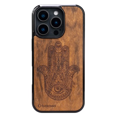 Drewniane Etui Bewood do iPhone 16 Pro HAMSA IMBUIA