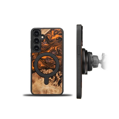 Bewood Resin Case for Samsung Galaxy A35 5G  Orange with MagSafe