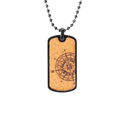 Picture for: Dog tag Bewood Compass Merbau Black