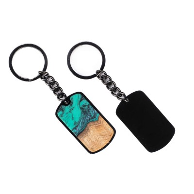 Picture 2 for: Wooden Keychain Unique Turquoise