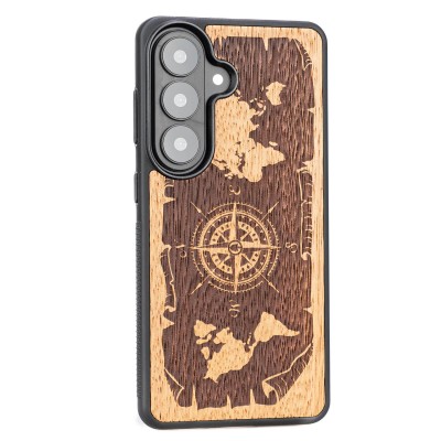 Obrazek 2 dla: Drewniane Etui Bewood do Samsung Galaxy S26 RÓŻA WIATRÓW MERBAU