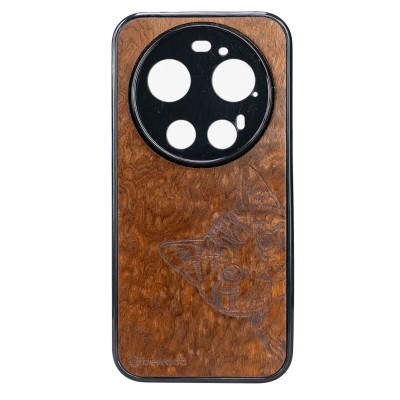 Obrazek dla: Drewniane Etui Bewood do Xiaomi 17 Ultra CAT LOVER IMBUIA