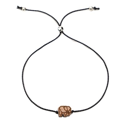 Picture for: Bewood Happiness Bracelet – Elephant –Black