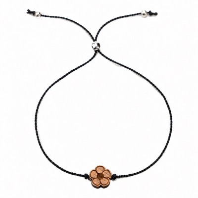 Picture for: Bewood Happiness Bracelet – Flower – Black