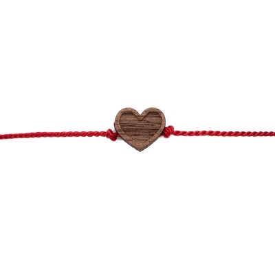 Picture 2 for: Bewood Happiness Bracelet – Heart  Red