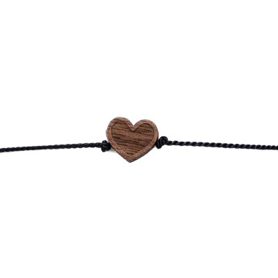 Picture 2 for: Bewood Happiness Bracelet – Heart – Black