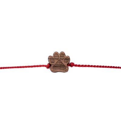 Picture 2 for: Bewood Happiness Bracelet – Paw – Red