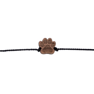 Picture 2 for: Bewood Happiness Bracelet – Paw – Black